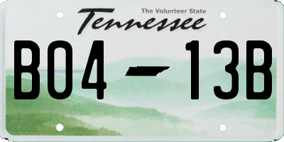 TN license plate B0413B