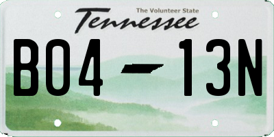 TN license plate B0413N