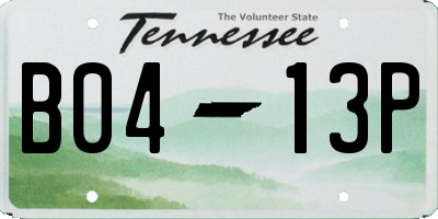TN license plate B0413P