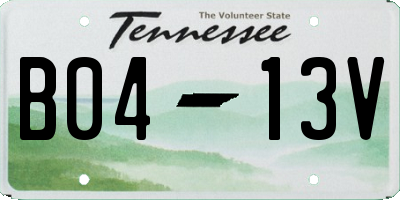 TN license plate B0413V