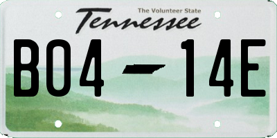 TN license plate B0414E