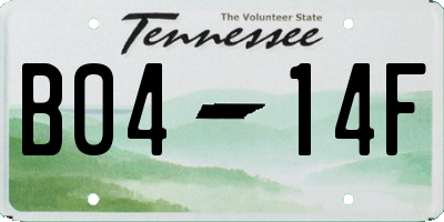 TN license plate B0414F