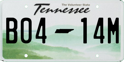 TN license plate B0414M