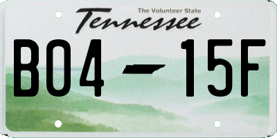 TN license plate B0415F