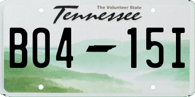 TN license plate B0415I