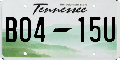 TN license plate B0415U
