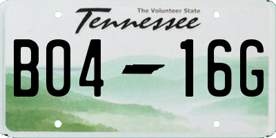 TN license plate B0416G