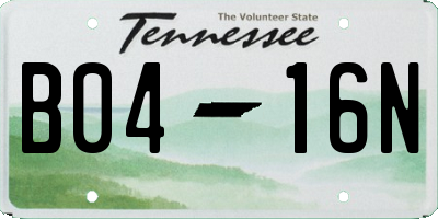 TN license plate B0416N