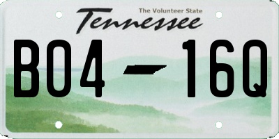 TN license plate B0416Q
