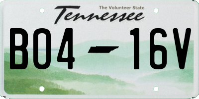 TN license plate B0416V