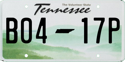 TN license plate B0417P