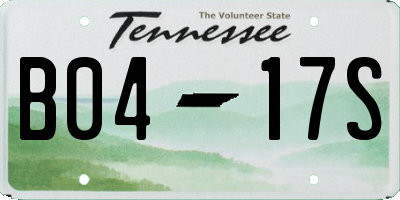 TN license plate B0417S