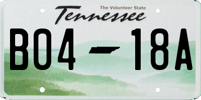 TN license plate B0418A