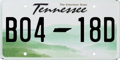 TN license plate B0418D