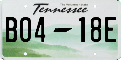 TN license plate B0418E
