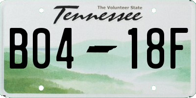 TN license plate B0418F