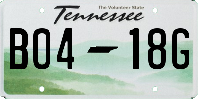 TN license plate B0418G