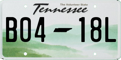 TN license plate B0418L