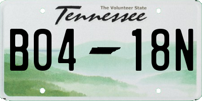 TN license plate B0418N