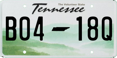 TN license plate B0418Q