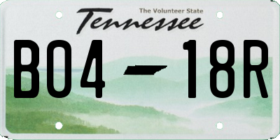 TN license plate B0418R