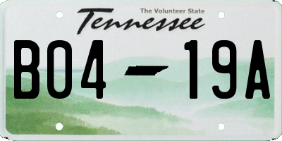 TN license plate B0419A