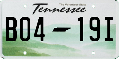 TN license plate B0419I