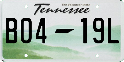 TN license plate B0419L