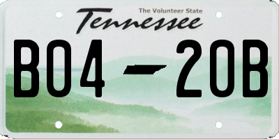 TN license plate B0420B