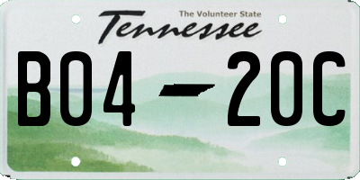TN license plate B0420C