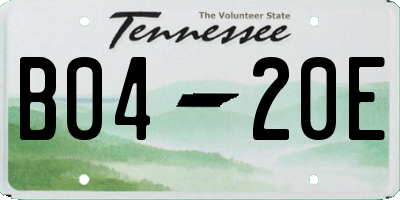TN license plate B0420E