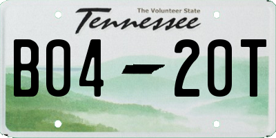 TN license plate B0420T