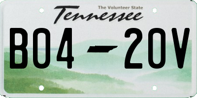 TN license plate B0420V