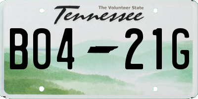 TN license plate B0421G