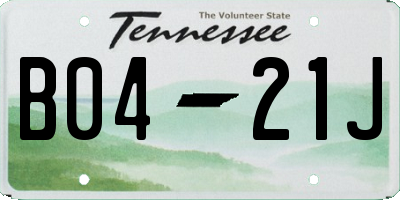 TN license plate B0421J