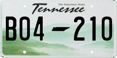 TN license plate B0421O
