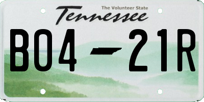 TN license plate B0421R