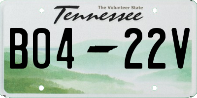 TN license plate B0422V