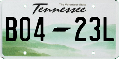 TN license plate B0423L
