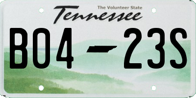 TN license plate B0423S