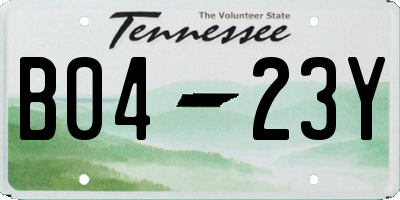 TN license plate B0423Y