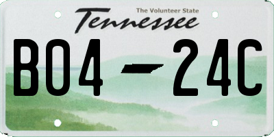 TN license plate B0424C