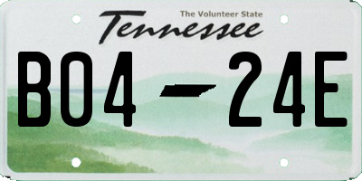 TN license plate B0424E
