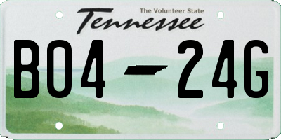 TN license plate B0424G