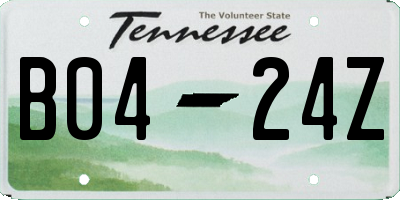 TN license plate B0424Z