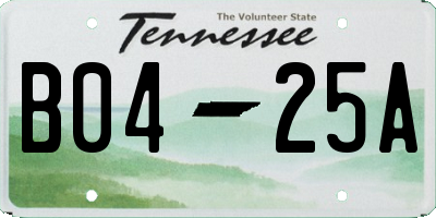 TN license plate B0425A