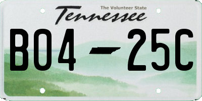TN license plate B0425C