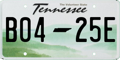 TN license plate B0425E