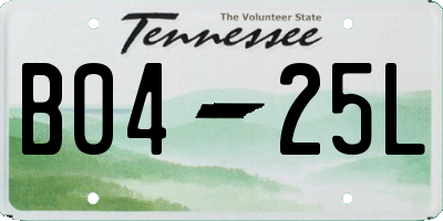 TN license plate B0425L