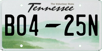 TN license plate B0425N